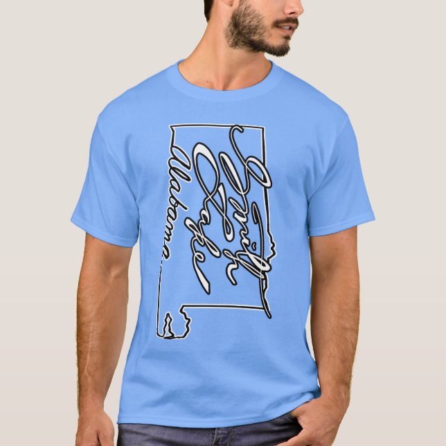 Smith Lake Alabama State Outline Oversized T Shirt (Framsida)