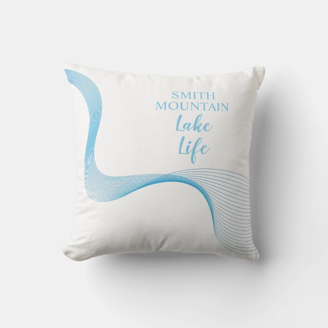 Smith Mountain Lake Life Spun Polyester Fyrkantig  Kudde (Framsida)