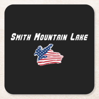 Smith Mountain Lake Virginia Patriotisk Örn Underlägg Papper Kvadrat
