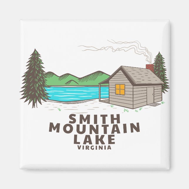 Smith Mountain Sjö Cabin Magnet (Framsidan)