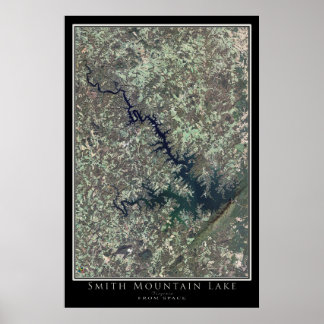 Smith Mountain Sjö Virginia Satellite Poster Karta