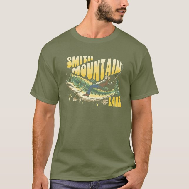 Smith Mountain Sjö Virginia Stripe Bass Fishing T Shirt (Framsida)
