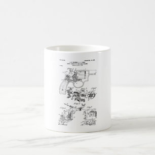 Smith och Wesson Hammerless Pistol 1898 Patent Kaffemugg