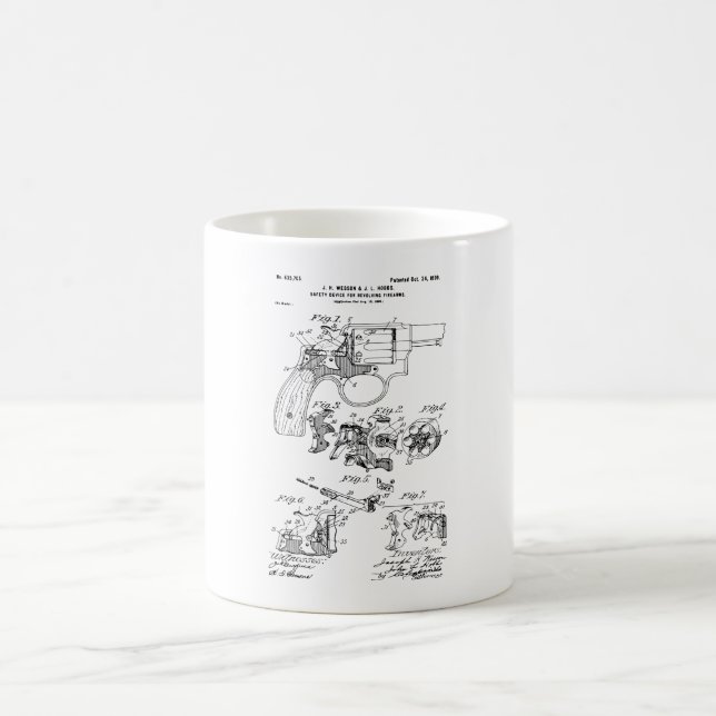 Smith och Wesson Hammerless Pistol 1898 Patent Kaffemugg (Center)