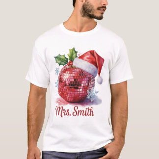 Smith Personlig Disco Boll Santa Hat Julafton T Shirt