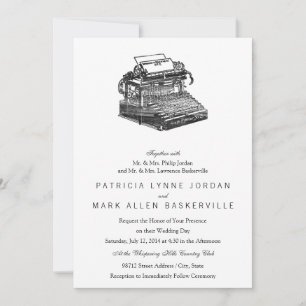 Smith Premier No. 2 Typewriter Inbjudningar