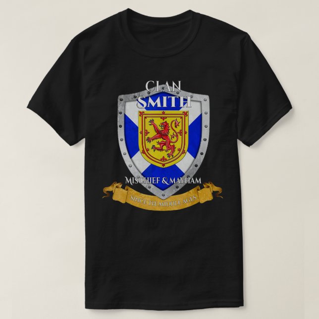 Smith Scottish Family Klan Scotland Shield  T Shirt (Design framsida)