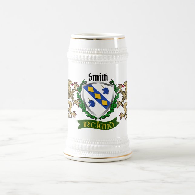 Smith/Smyth Irish Shield Beer Stein Sejdel (Center)