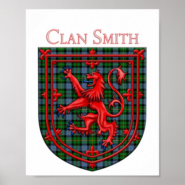 Smith Tartan Scottish Plaid Lion Rampant Poster (Framsidan)