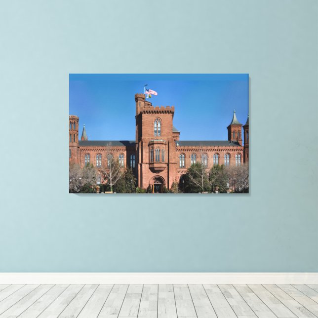 Smithsonian Castle i Washington, D.C. Canvastryck (Insitu (trägolv))