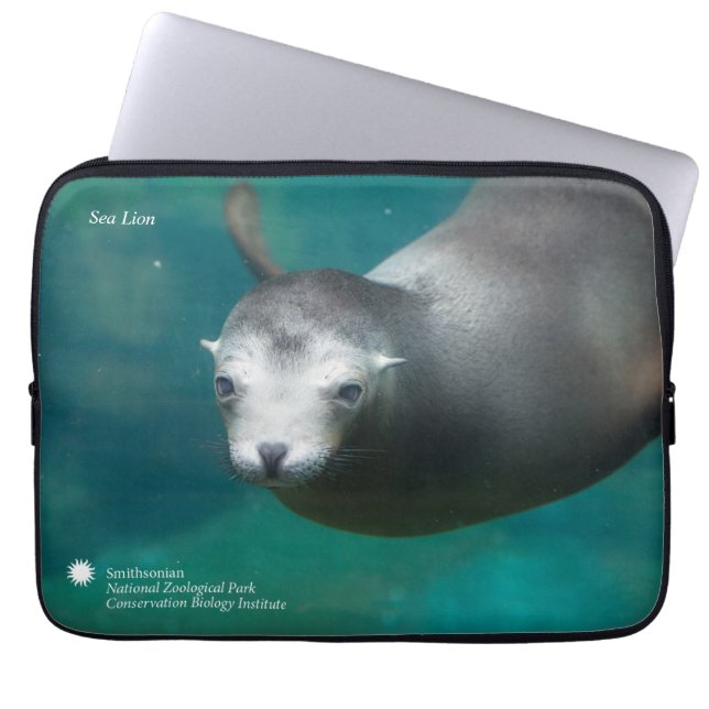 Smithsonian | sjölejon laptop sleeve (Framsidan)