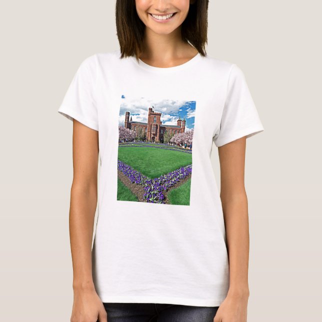 Smithsonian slott och Haupt trädgård Tee Shirt (Framsida)