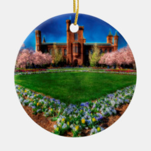 Smithsonic Castle Garden Cherry Blommars Julgransprydnad Keramik