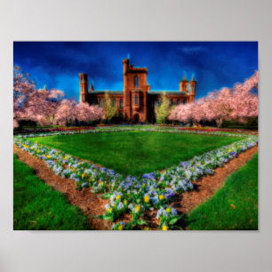 Smithsonic Castle Garden Cherry Blommars Poster
