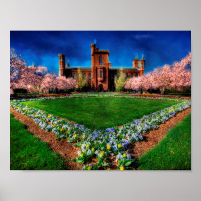 Smithsonic Castle Garden Cherry Blommars Poster (Framsidan)
