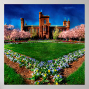 Smithsonic Castle Garden Cherry Blommars Poster