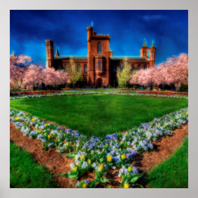 Smithsonic Castle Garden Cherry Blommars Poster (Framsidan)