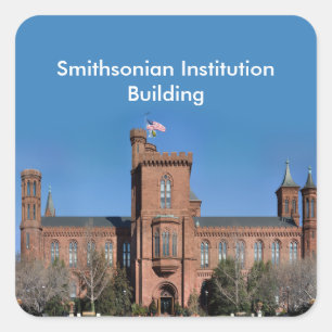 Smithsonic Institution Bygger i Washington, DC Fyrkantigt Klistermärke