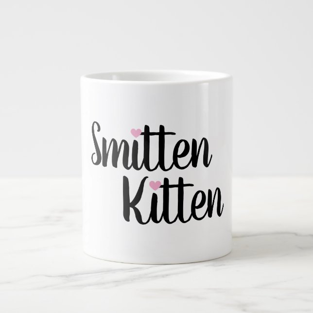 Smitten Kitten Cute Valentine Coffee Mug Gift Jumbo Mugg (Framsidan)