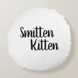 Smitten Kitten Cute Valentine’s Day Rund Kudde
