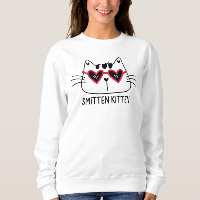 Smitten Kitten Valentiness rödhjärtsolglasögon T Shirt (Framsida)