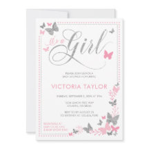 Smittfluga, babystöldsinbjudan, Rosa, Silver