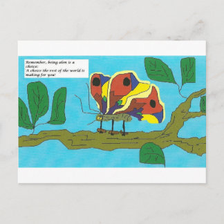 Smittfluga med humoristiska kommentarer om relatio vykort