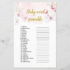Smittflugan i Ord i Skramble Baby Shower Games