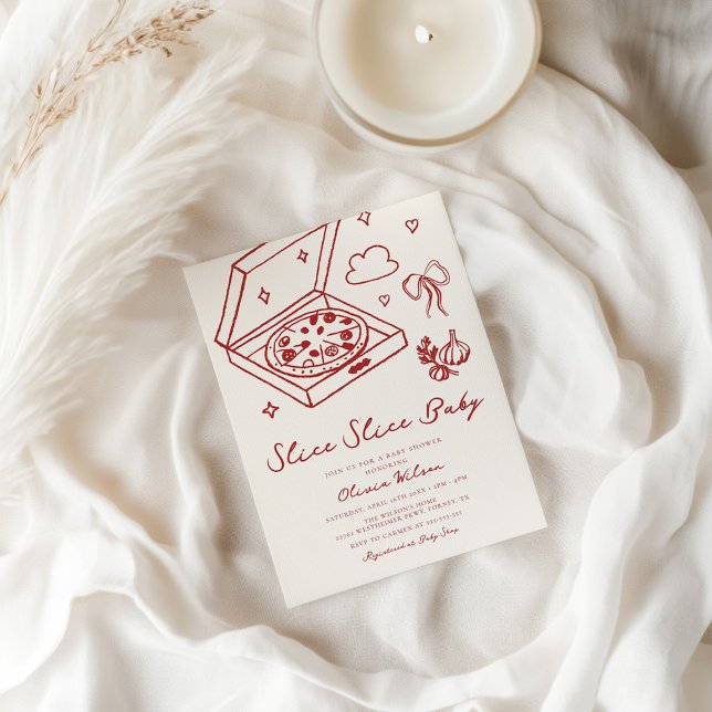 Smittsegment Baby Pizza Baby Shower Inbjudningar (Skapare uppladdad)