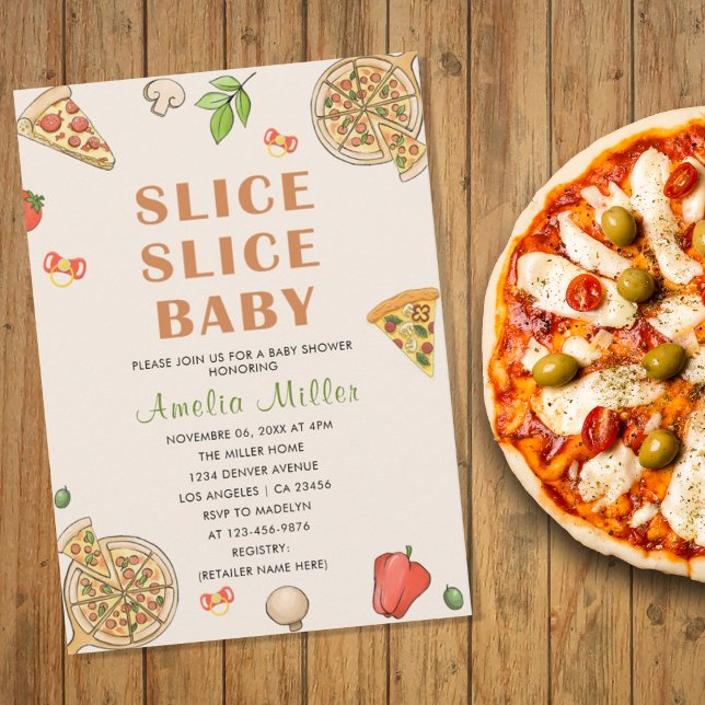 Smittsegment Baby Pizza Baby Shower Inbjudningar (Skapare uppladdad)