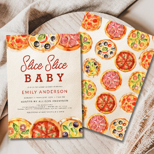 Smittsegment Baby Pizza Baby Shower Inbjudningar