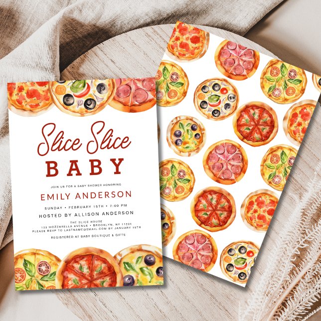 Smittsegment Baby Pizza Baby Shower Inbjudningar (Skapare uppladdad)