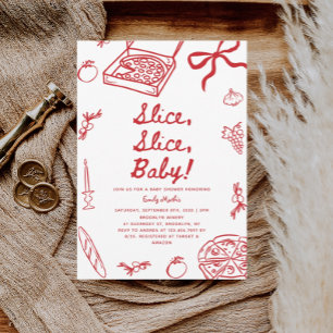 Smittsegment Baby Pizza Baby Shower Inbjudningar