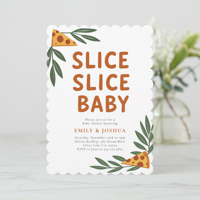 Smittsegment Baby Pizza Baby Shower Inbjudningar (Stående Fram)