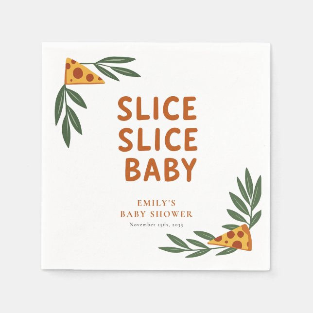 Smittsegment Baby Pizza Baby Shower Pappersservett (Framsidan)