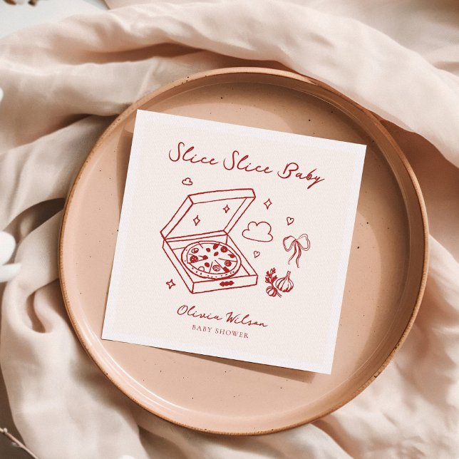 Smittsegment Baby Pizza Baby Shower Pappersservett (Skapare uppladdad)