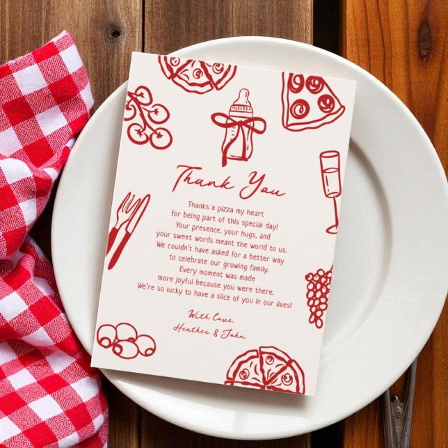 Smittsegment Baby Pizza Baby Shower Tack Kort (Skapare uppladdad)