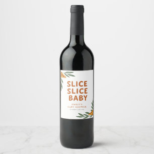 Smittsegment Baby Pizza Baby Shower Vinflaska Etikett