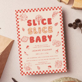 Smittsegment Baby Pizza Hand plockade Baby Shower Inbjudningar