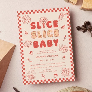 Smittsegment Baby Pizza Hand plockade Baby Shower Inbjudningar