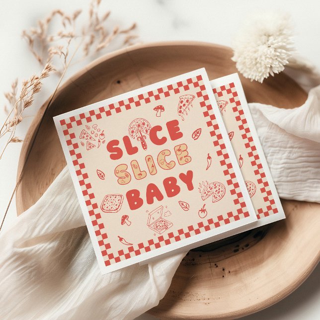 Smittsegment Baby Pizza Hand plockade Baby Shower Pappersservett (Skapare uppladdad)
