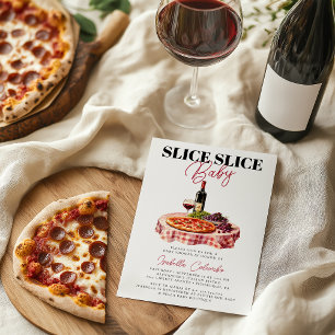 Smittsegment Baby Pizza Party Baby Shower Inbjudningar