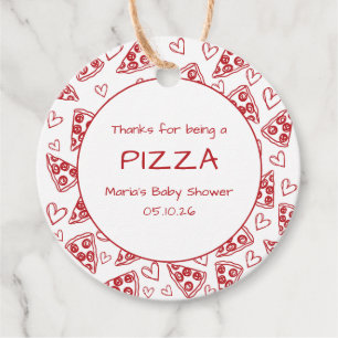 Smittsegmentsbabyskor italienska Pizza Tack Gåvor Etiketter