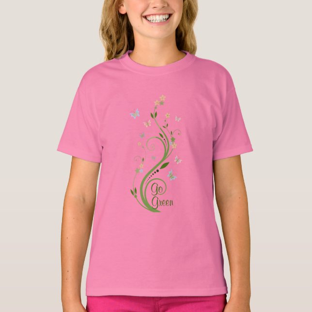 Smöbler och Grönt Vine T Shirt (Framsida)