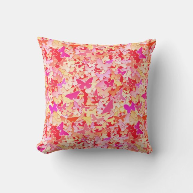 Smöbler, rosa, persikor, korall kudde (Framsida)