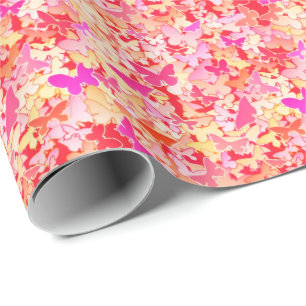 Smöbler, rosa, persikor, korall presentpapper