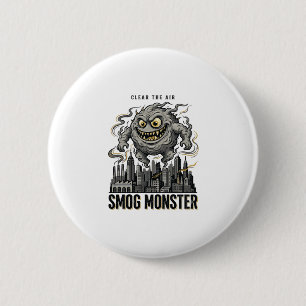 Smog Monster Tröja Vintage Gravyr Ekologisk Varnin Knapp