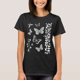 Smögel i trädgårdens elegant svart t-shirt