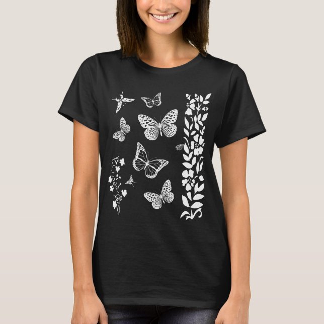 Smögel i trädgårdens elegant svart t-shirt (Framsida)