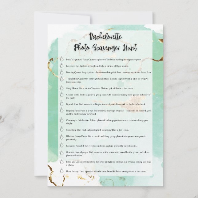 Smöjpartaj Foto Scavenger Hunt Inbjudningar (Framsida)